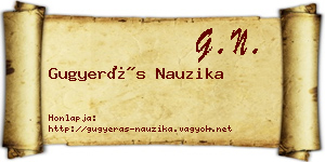 Gugyerás Nauzika névjegykártya